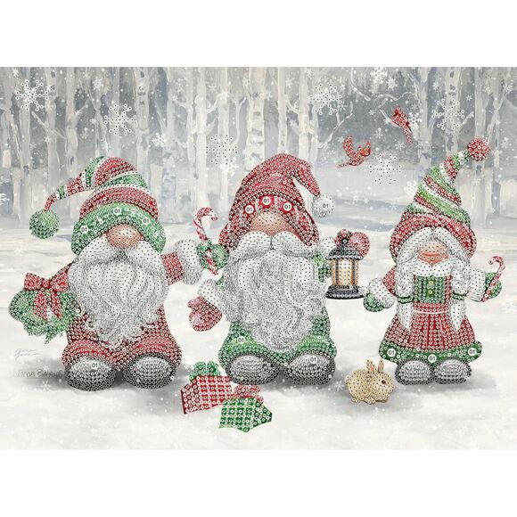 Diamond Dotz "Let's Celebrate" Gnomes Intermediate DD4394 Special Edition 18x14" - Picture 3 of 11